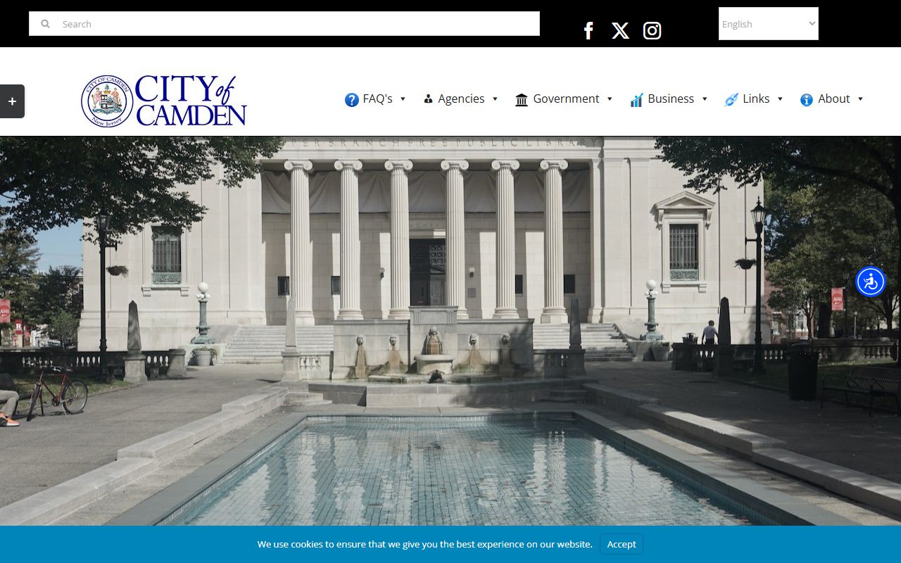 Camden City Clerk Department official website page