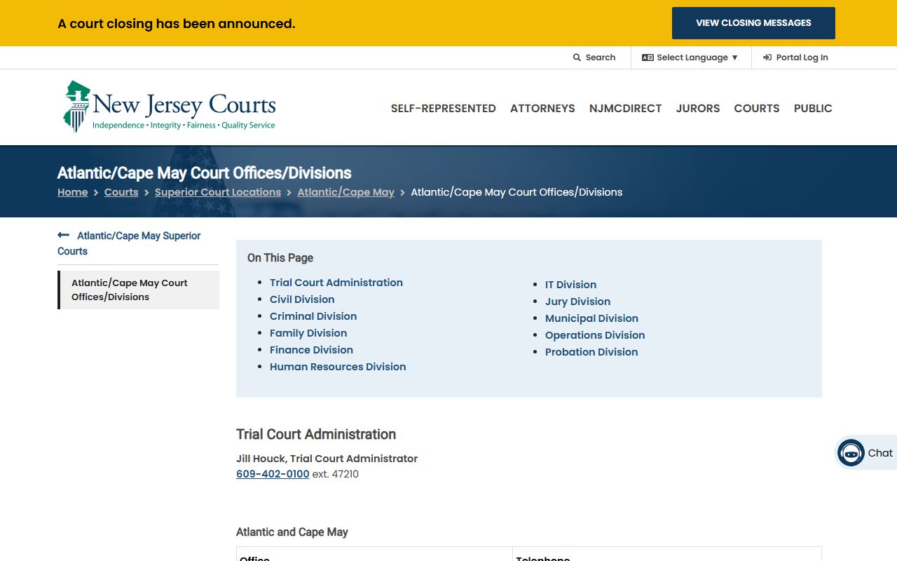Atlantic County courthouse official website for divorce records