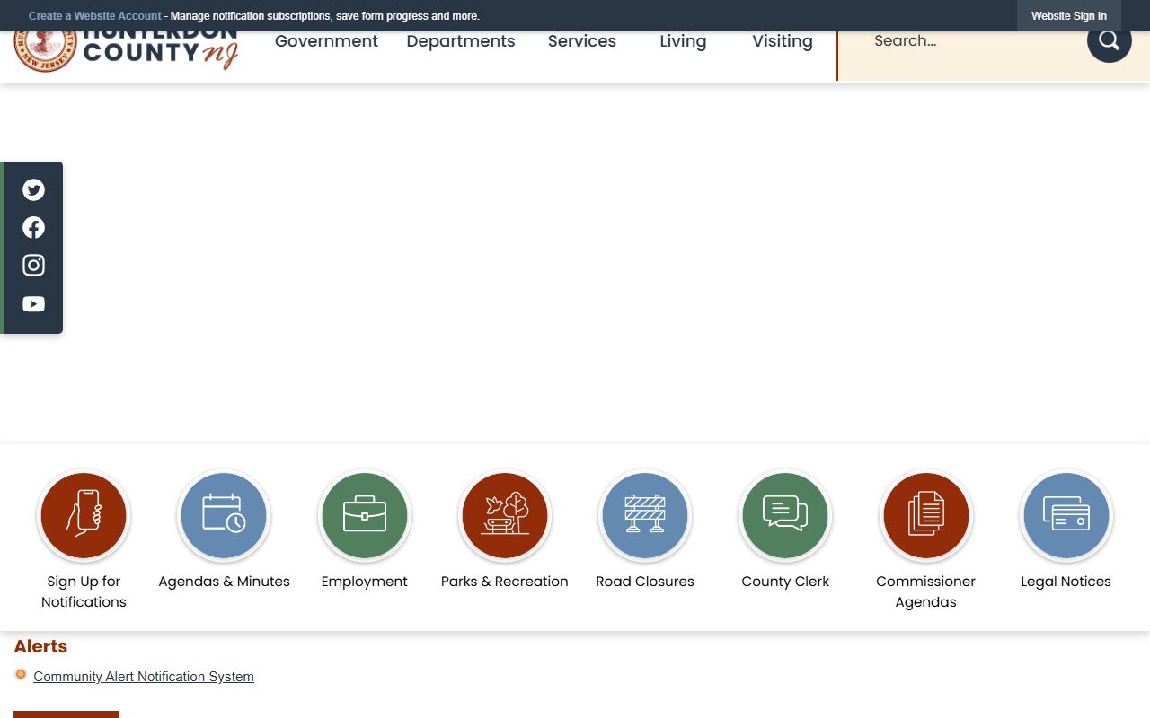 Hunterdon County Clerk official records website for Hunterdon County divorce records