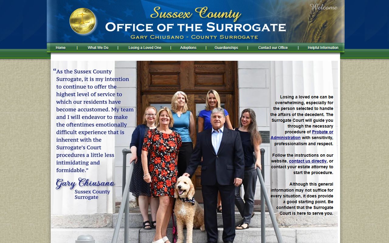 Sussex County Clerk official website for Sussex County divorce records